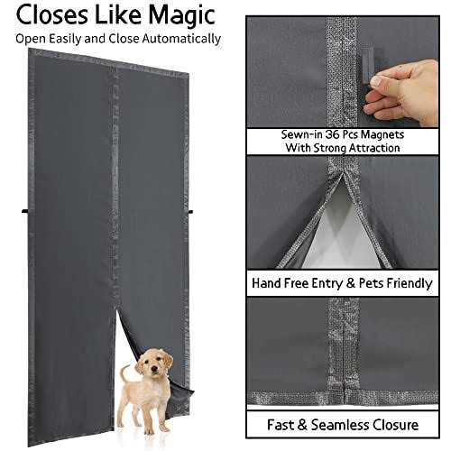 Mpmedo Magnetic Thermal Insulated Door Curtainupgraded-fabric Durable Door Cover Magnetic Door - Image 4
