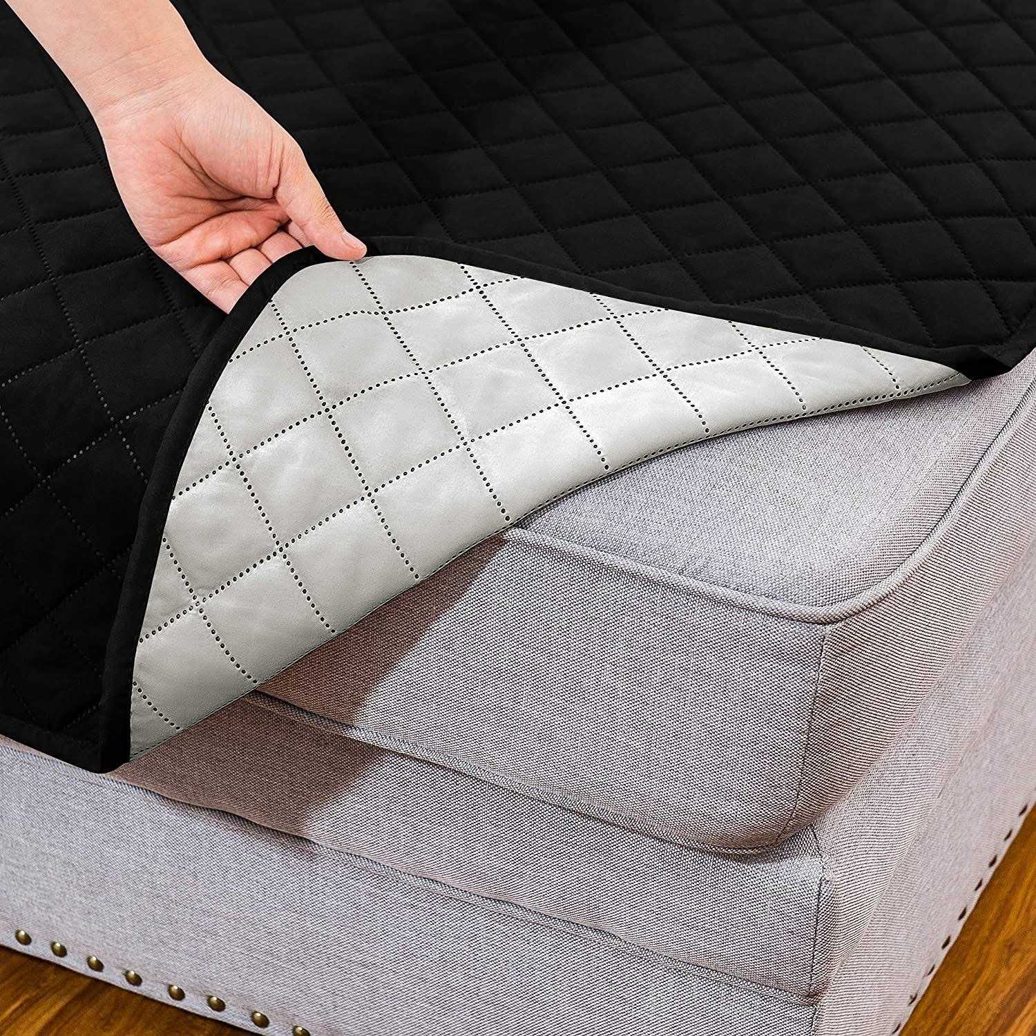 Subrtex Chaise Sofa Cover Reversible Slipcover with Elastic Straps - Image 3