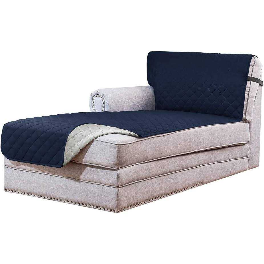 Subrtex Chaise Sofa Cover Reversible Slipcover with Elastic Straps - Image 5