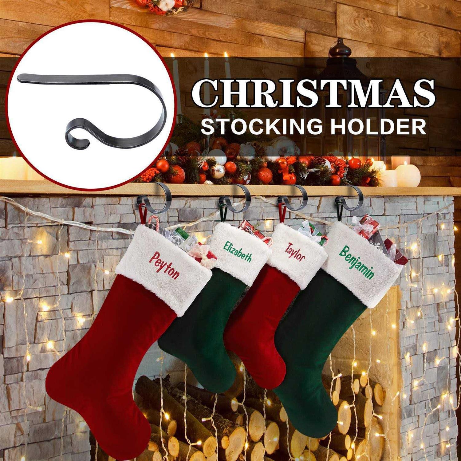 Christmas Stocking Holders For Mantle Set 4,protective Pads Christmas Stocking Holders For Fireplace Mantle,multi-uses Stocking Hooks For Mantle - Image 3
