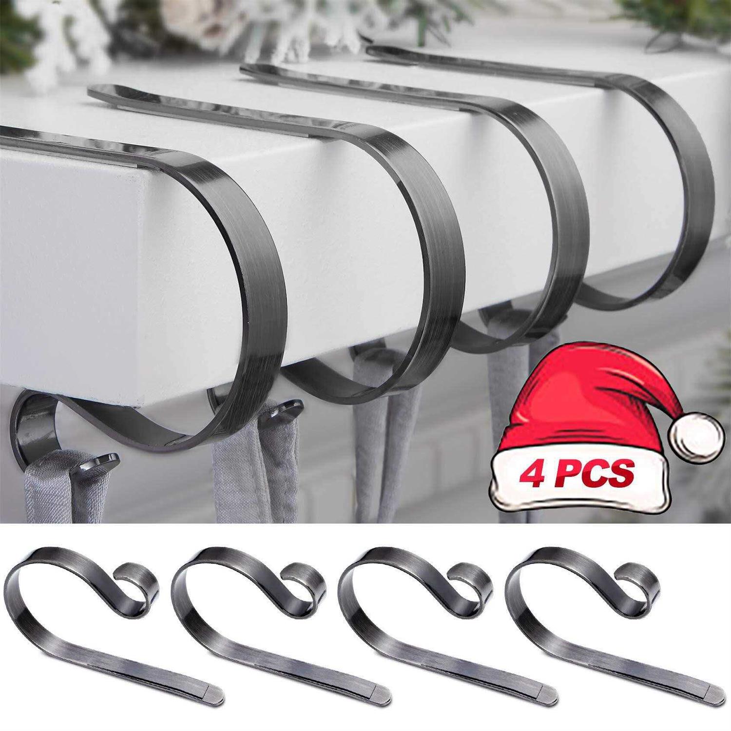 Christmas Stocking Holders For Mantle Set 4,protective Pads Christmas Stocking Holders For Fireplace Mantle,multi-uses Stocking Hooks For Mantle - Image 4