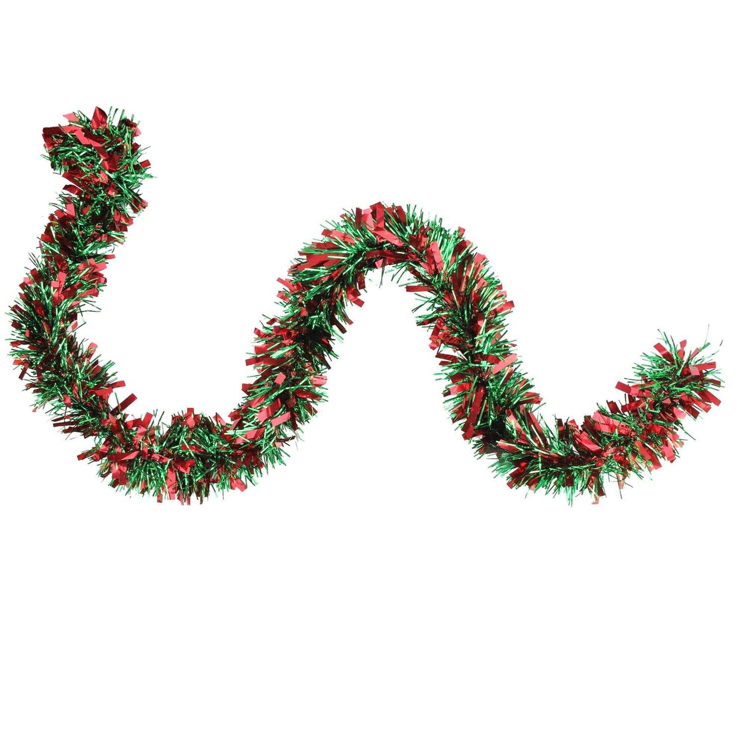 Northlight 50' x Red and Wide Cut Tinsel Christmas Garland - Image 3