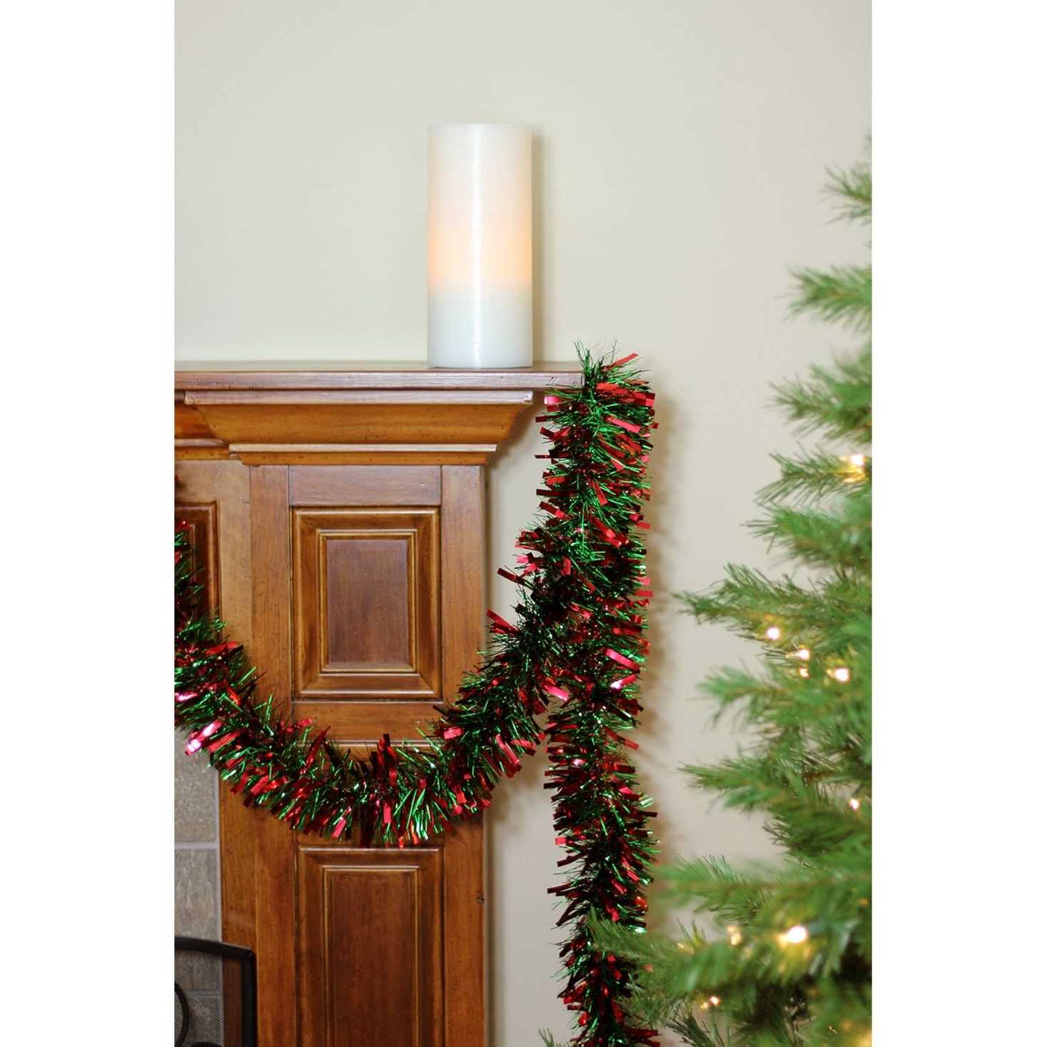 Northlight 50' x Red and Wide Cut Tinsel Christmas Garland - Image 4