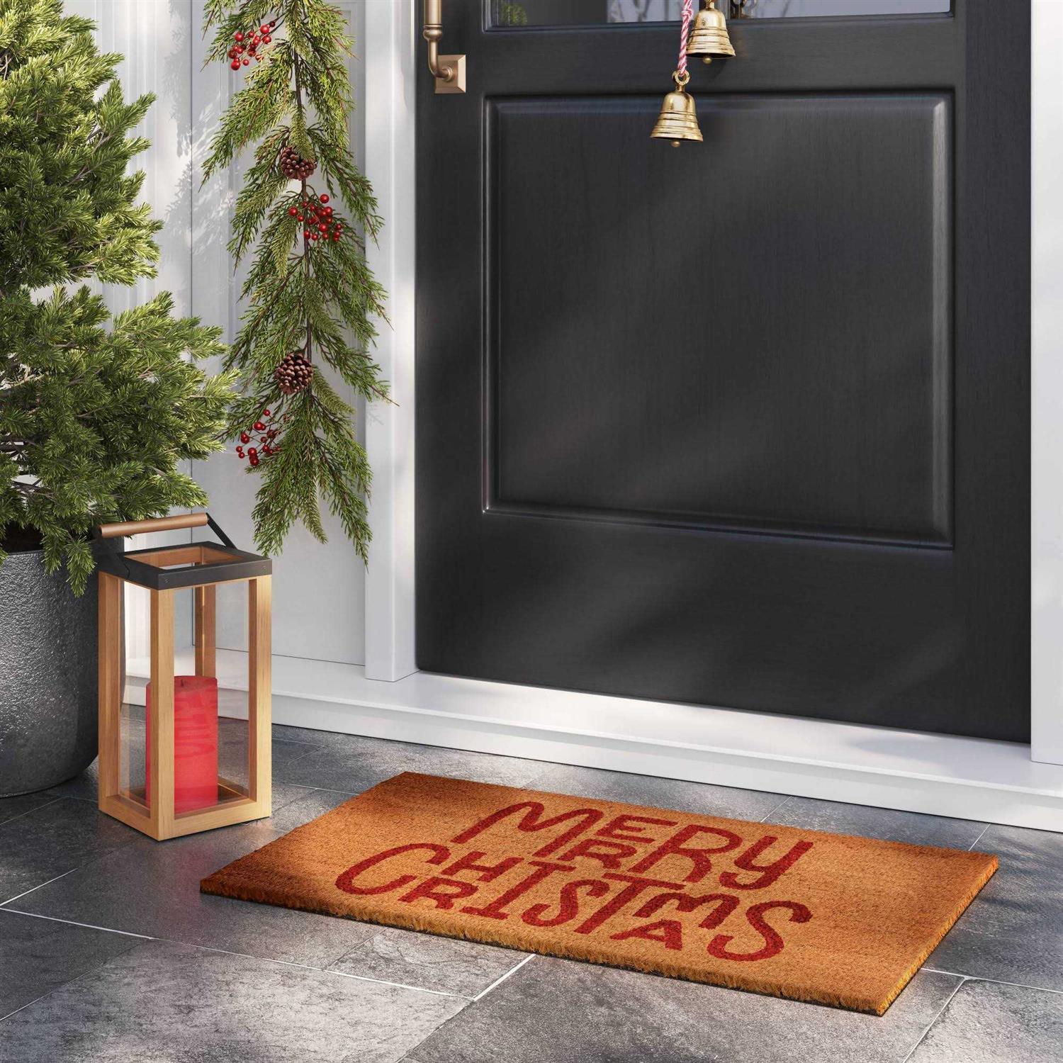 Wondershop 1'6x2'6 Merry Christmas Coir Doormat Red - Image 4