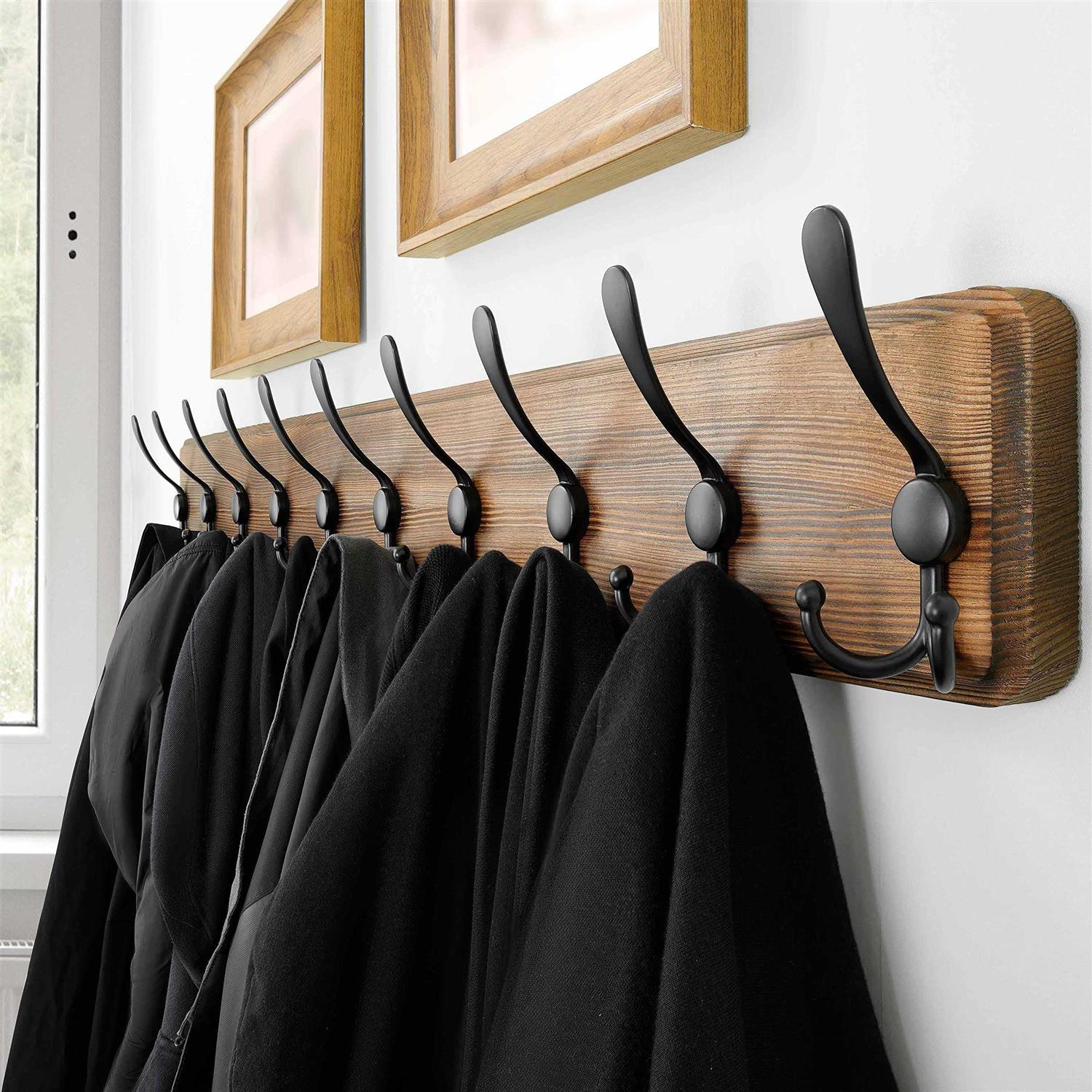 SKOLOO Rustic Large Coat Rack Wall Mount 38.3'' Long Coat Rack for Wall - Image 4