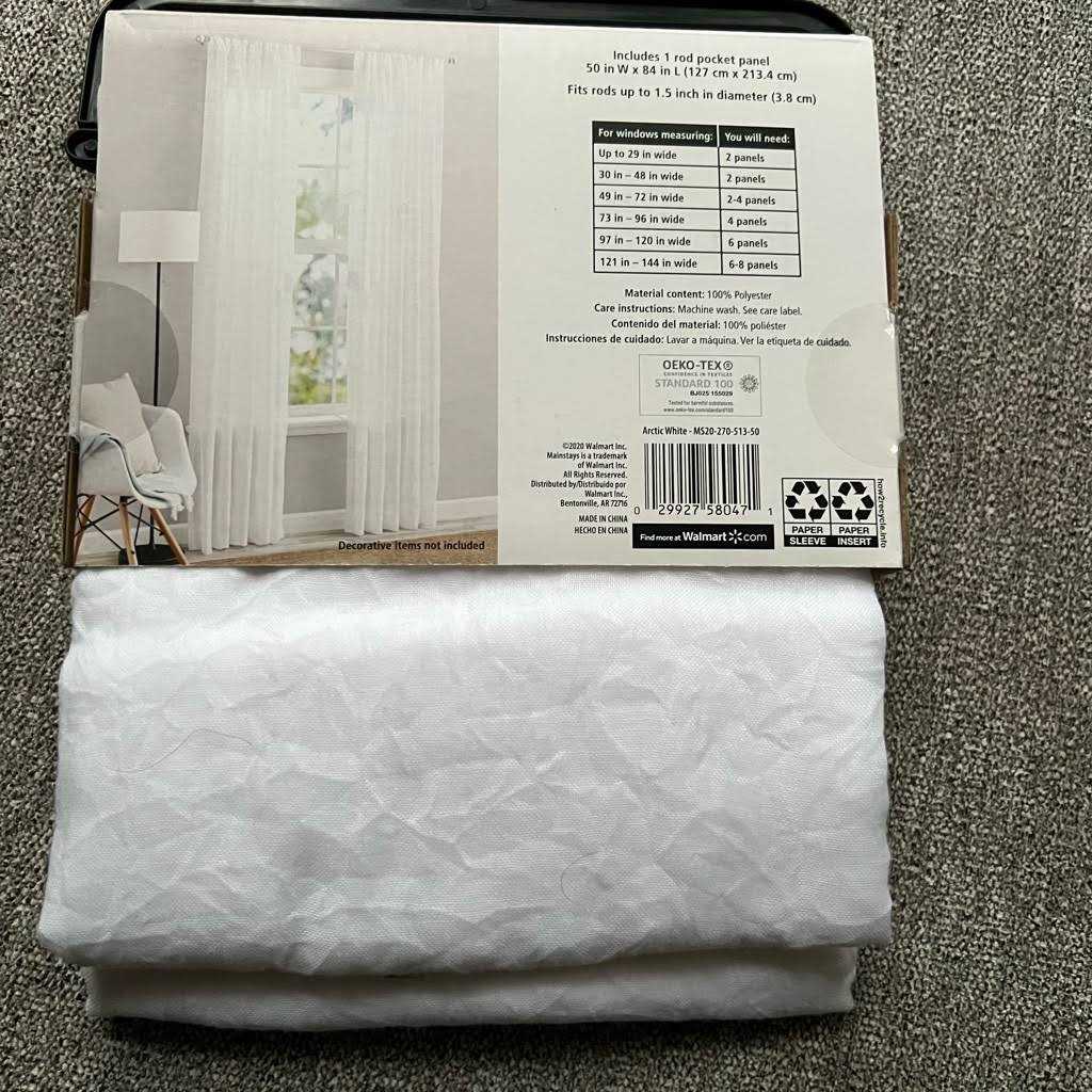 Mainstays Linen Textured Semi-Sheer Rod Pocket Curtain Panel - Image 4