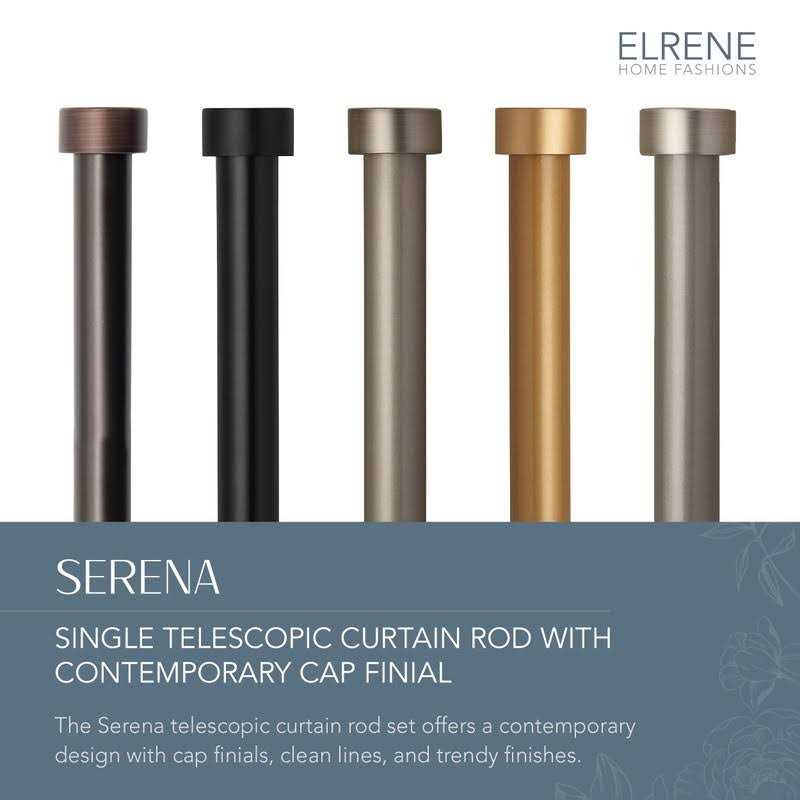 Elrene Home Fashions Serena Single Curtain Rod with Contemporary Cap Finial - Image 3