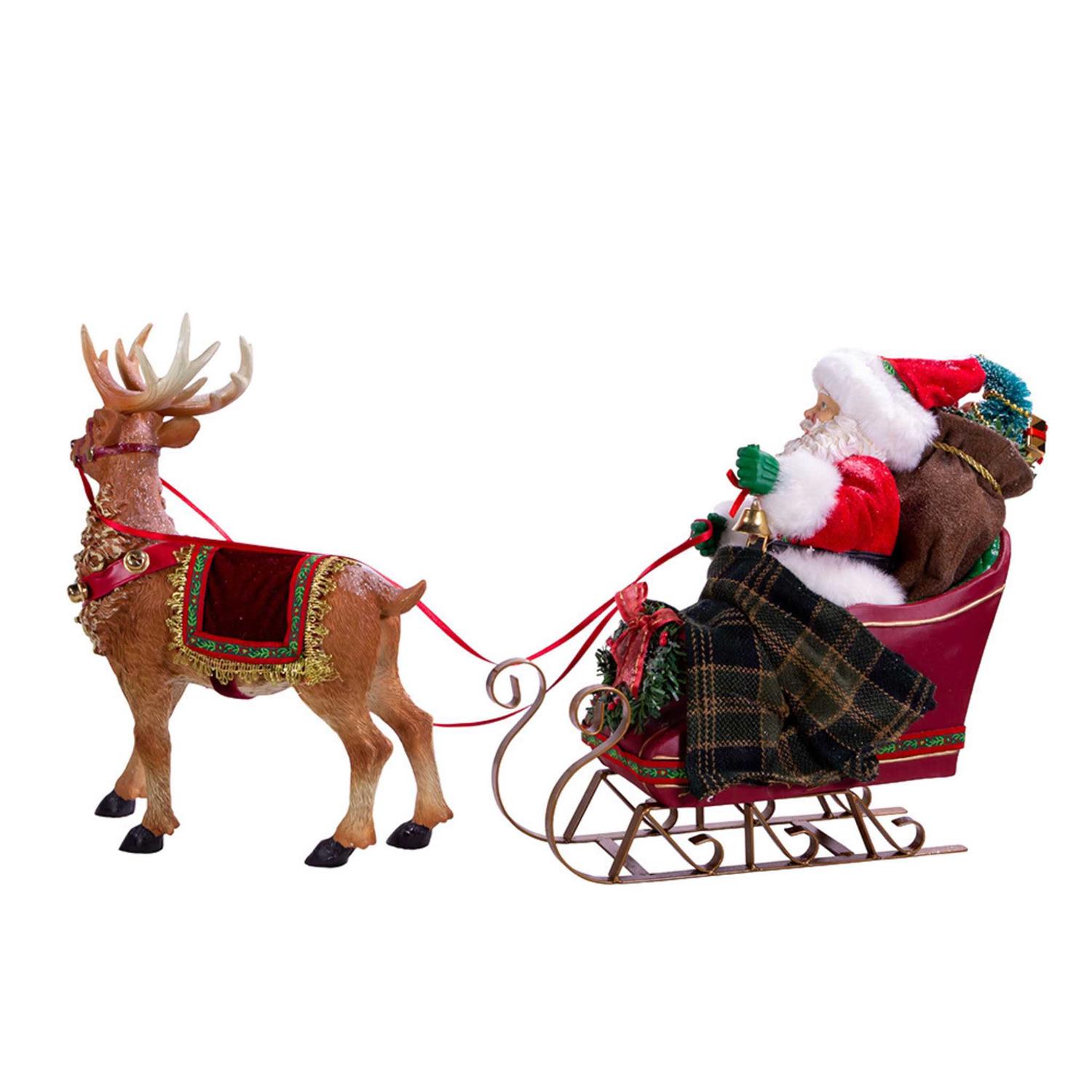 Kurt Adler Santa in Sleigh with Deer - Image 3