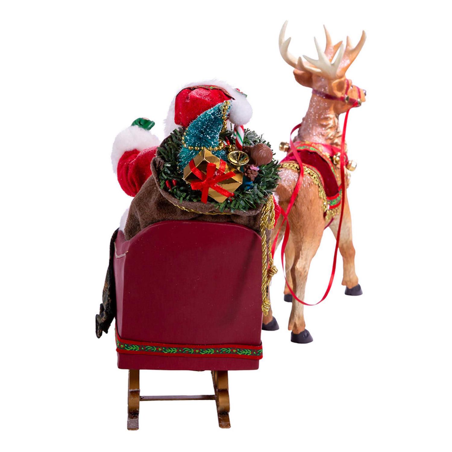 Kurt Adler Santa in Sleigh with Deer - Image 4
