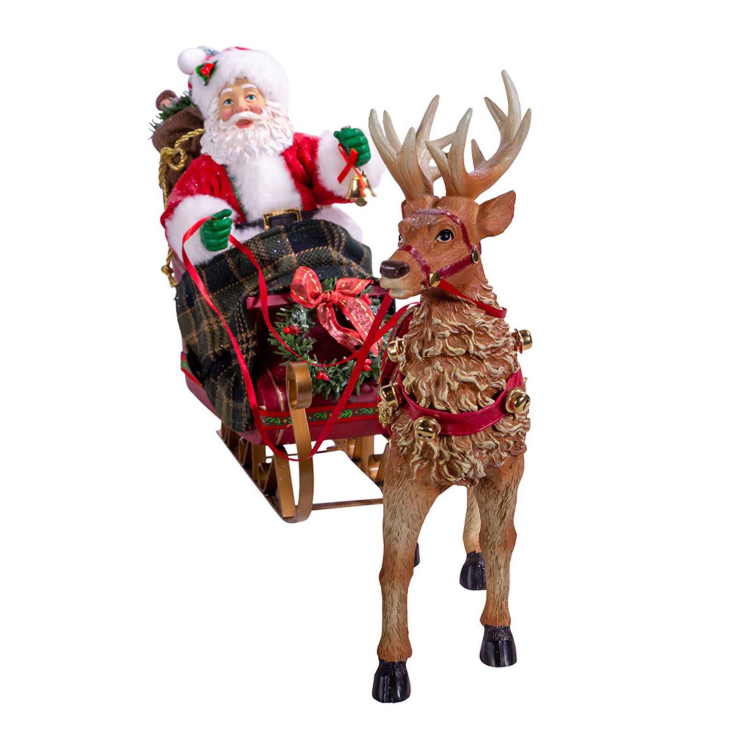 Kurt Adler Santa in Sleigh with Deer - Image 5