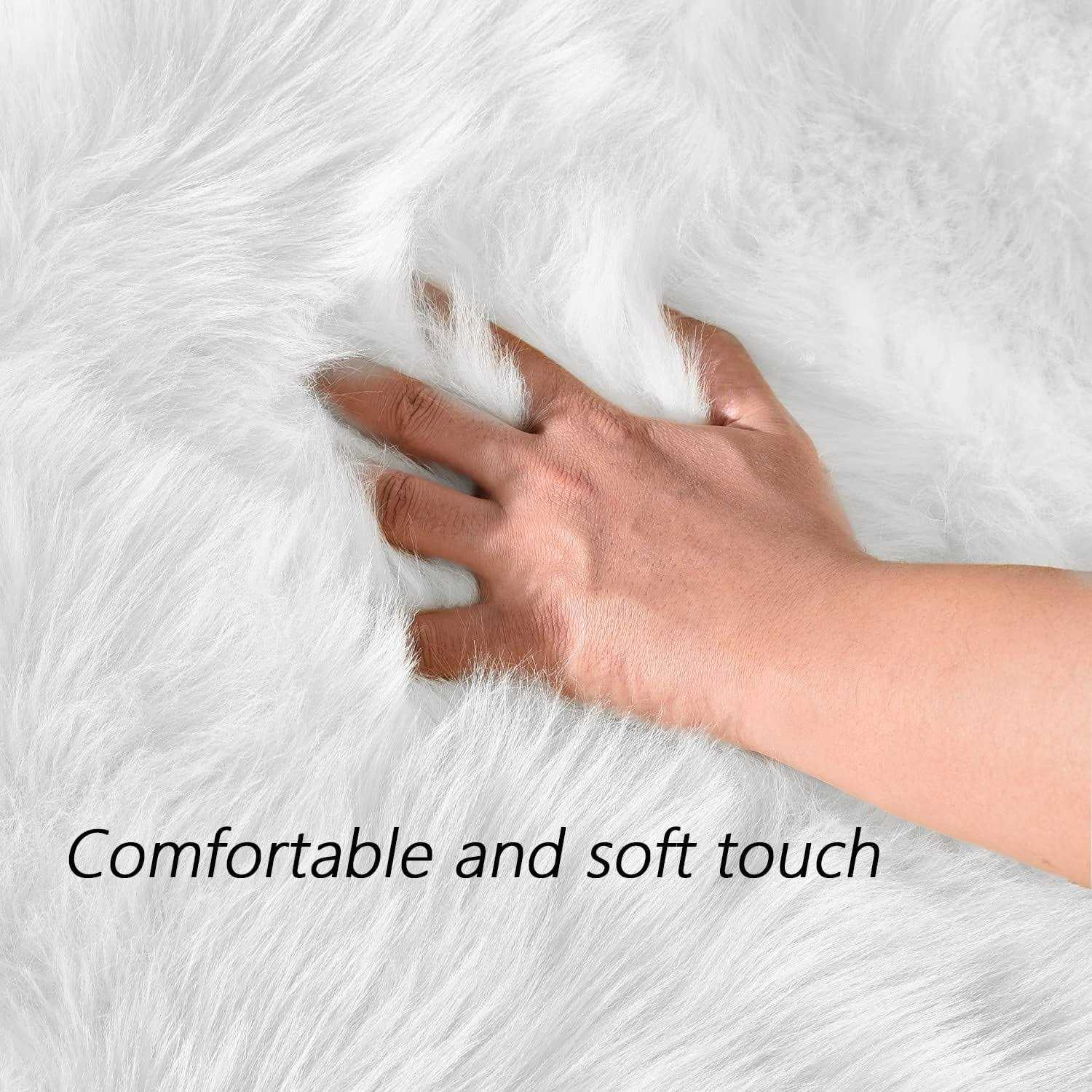 Latepis Faux Fur Rug Sheepskin Living Room Fluffy Rug for Bedroom - Image 4
