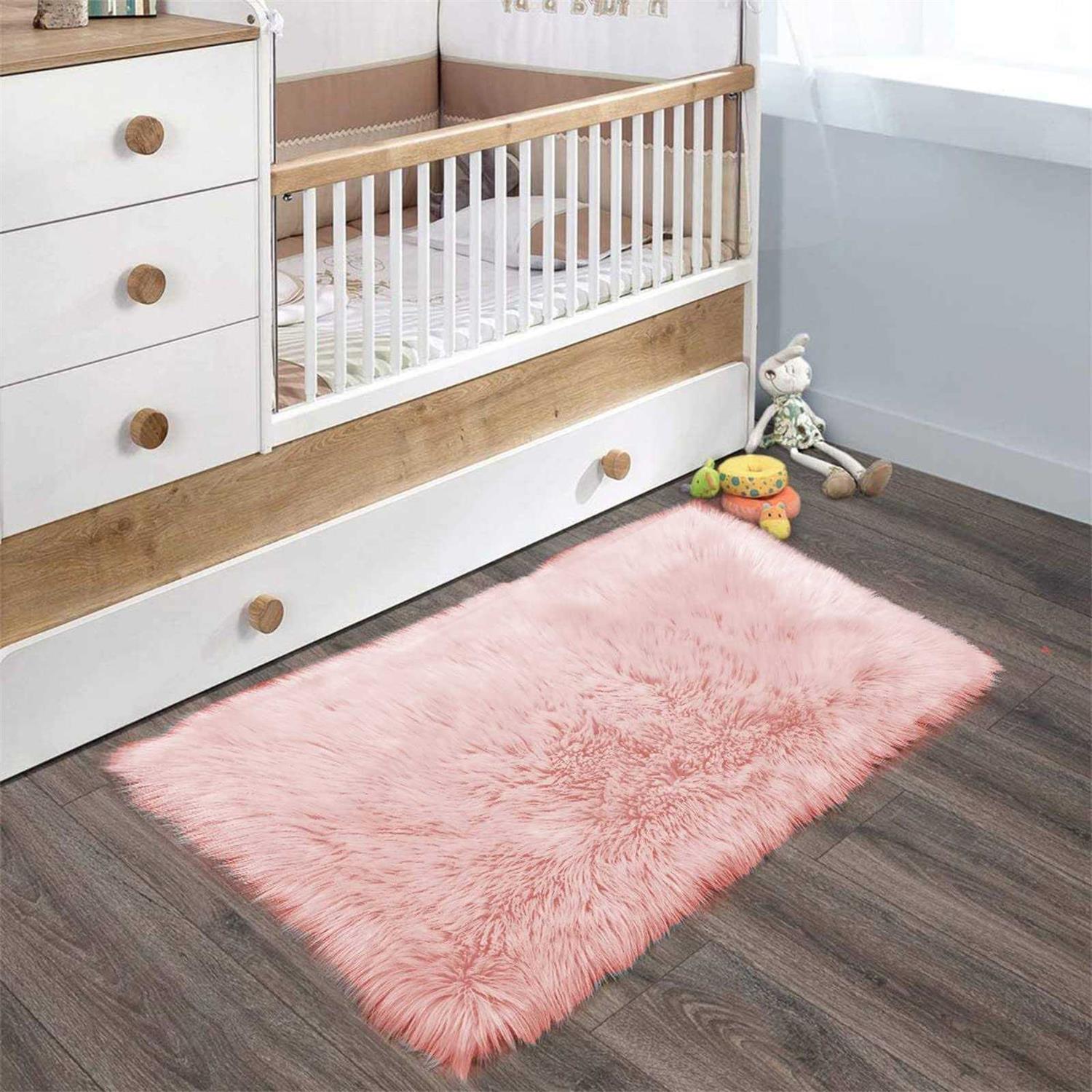 Latepis Faux Fur Rug Sheepskin Living Room Fluffy Rug for Bedroom - Image 5