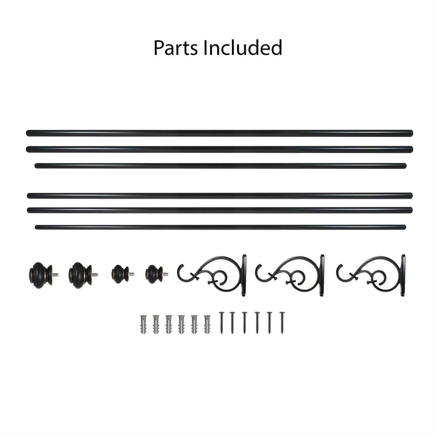 Decopolitan 1 inch Urn Double Curtain Rod Set - Image 4