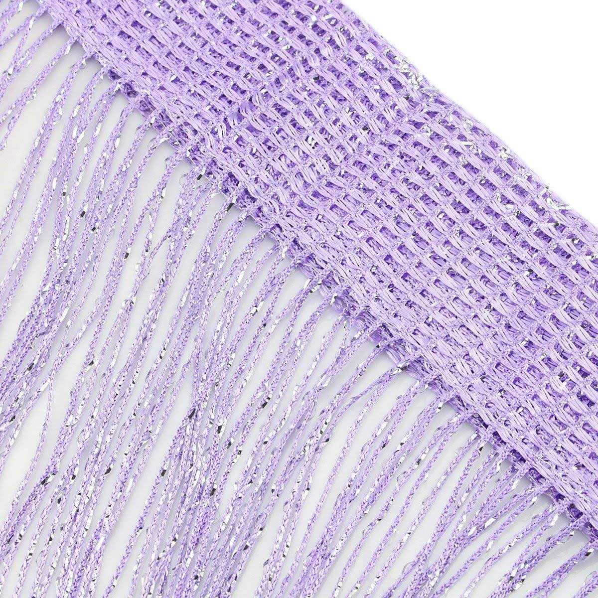 Topixdeals Rare Flat Silver Ribbon Door String Curtain Thread Fringe Window Panel Room Divider Cute Strip Tassel Party Events - Image 5