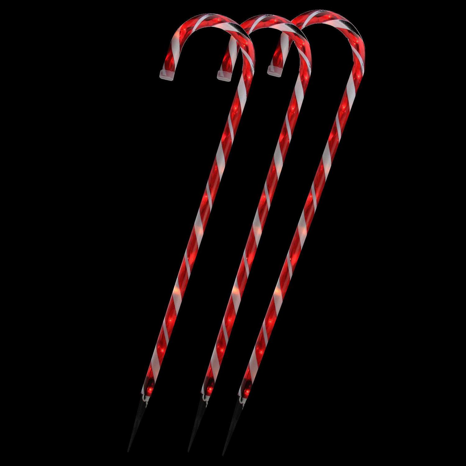 Northlight Set of 3 Lighted Candy Cane Outdoor Christmas Decorations - Image 3
