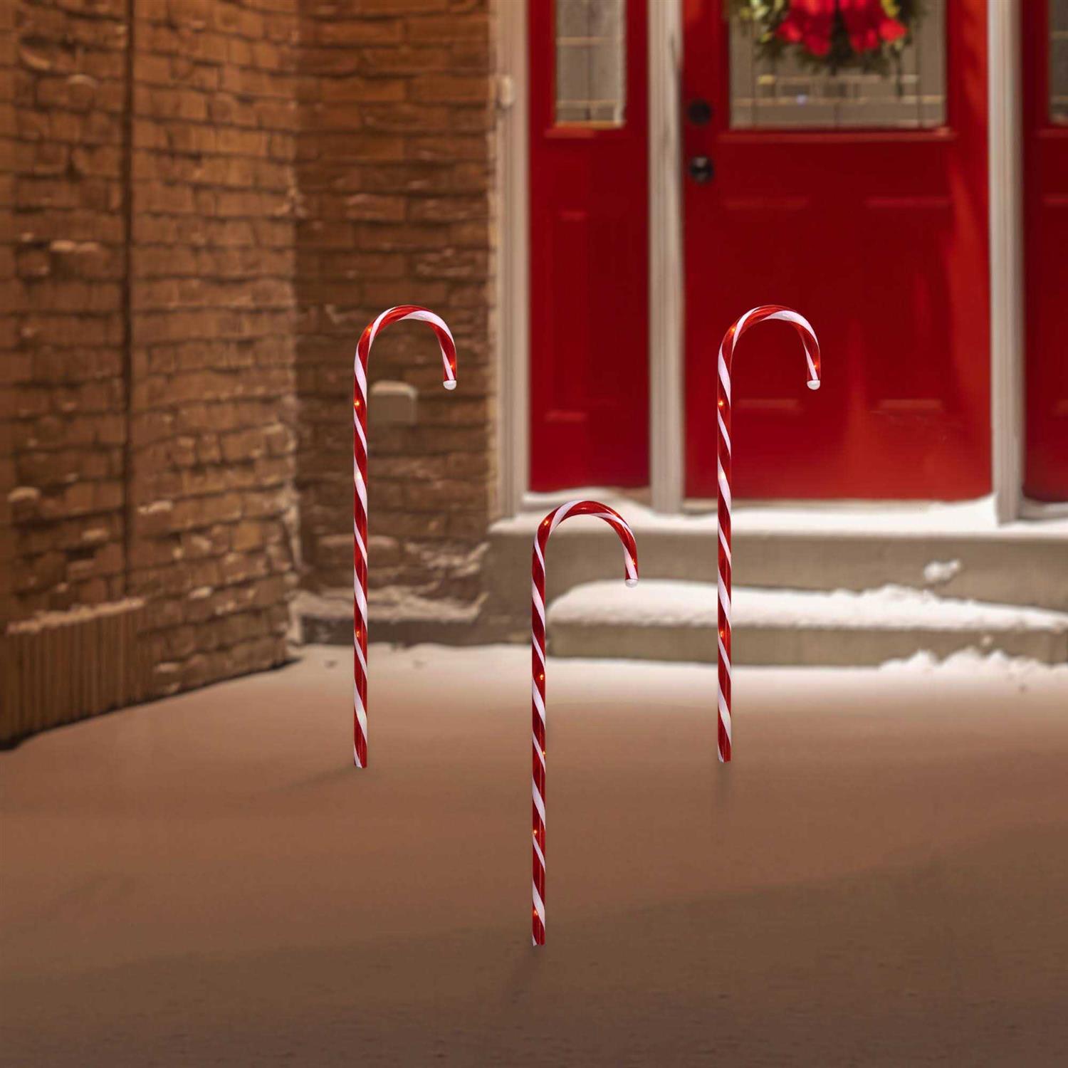 Northlight Set of 3 Lighted Candy Cane Outdoor Christmas Decorations - Image 5