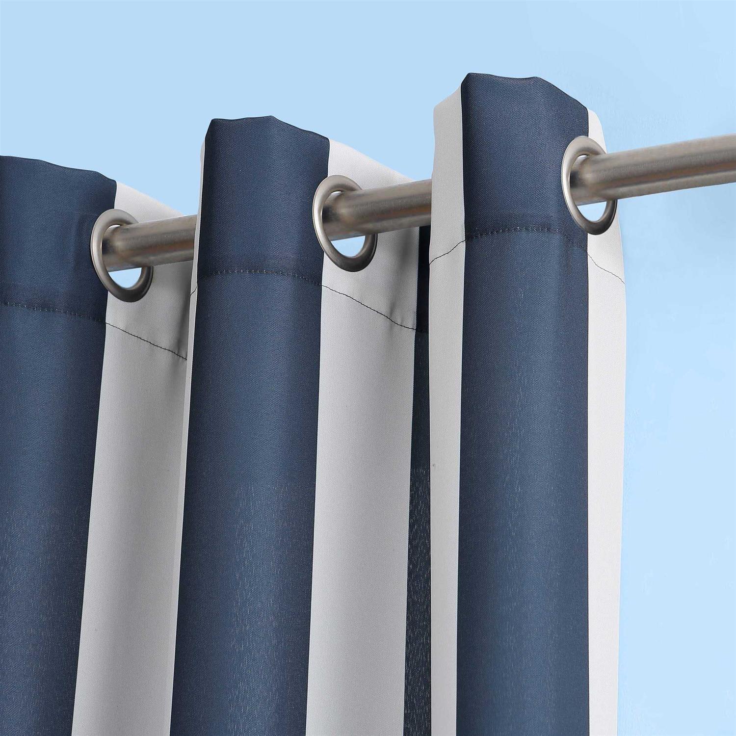 Sun Zero Valencia Cabana Stripe Indoor/Outdoor UV Protectant Room Darkening Grommet Curtain Panel - Image 3