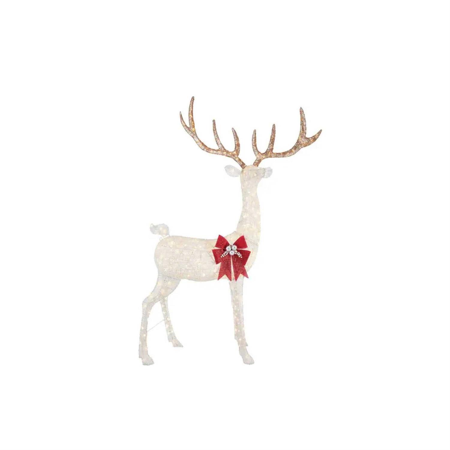 Home Accents Holiday 8.5 ft. Warm White LED Giant Buck with Bow Holiday Yard Decoration - Image 4