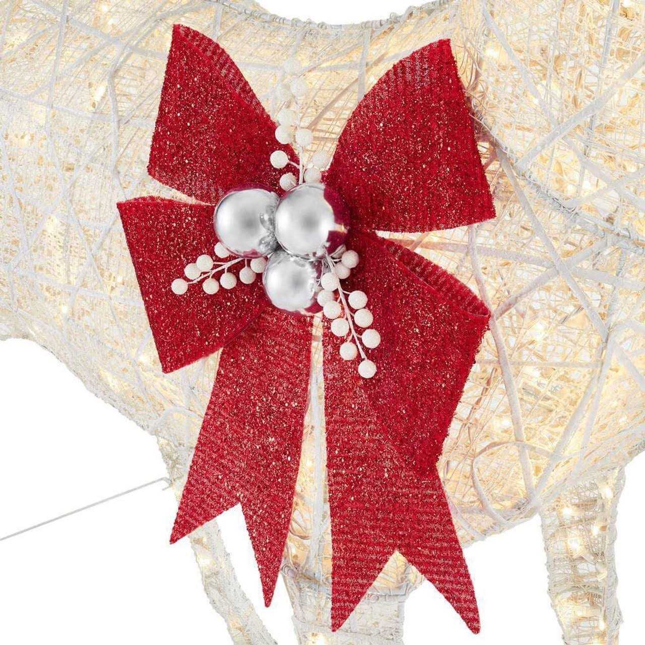 Home Accents Holiday 8.5 ft. Warm White LED Giant Buck with Bow Holiday Yard Decoration - Image 5
