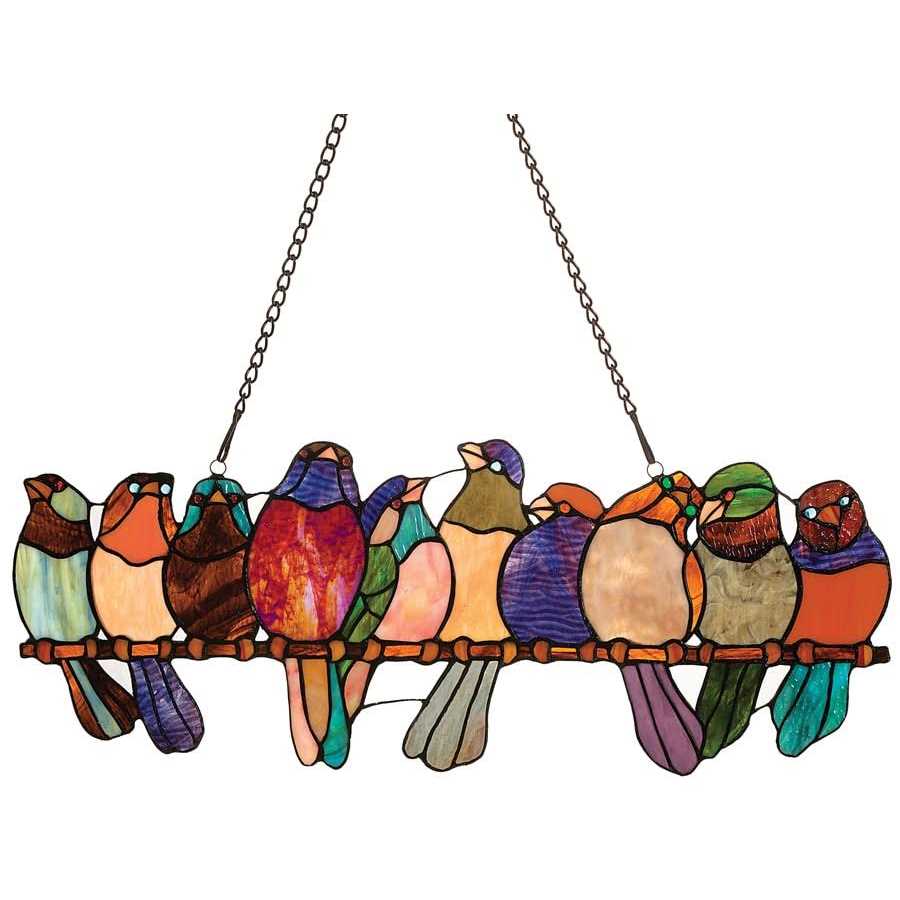 River of Goods Birds on A Wire Stained Glass Window Panel - Image 4