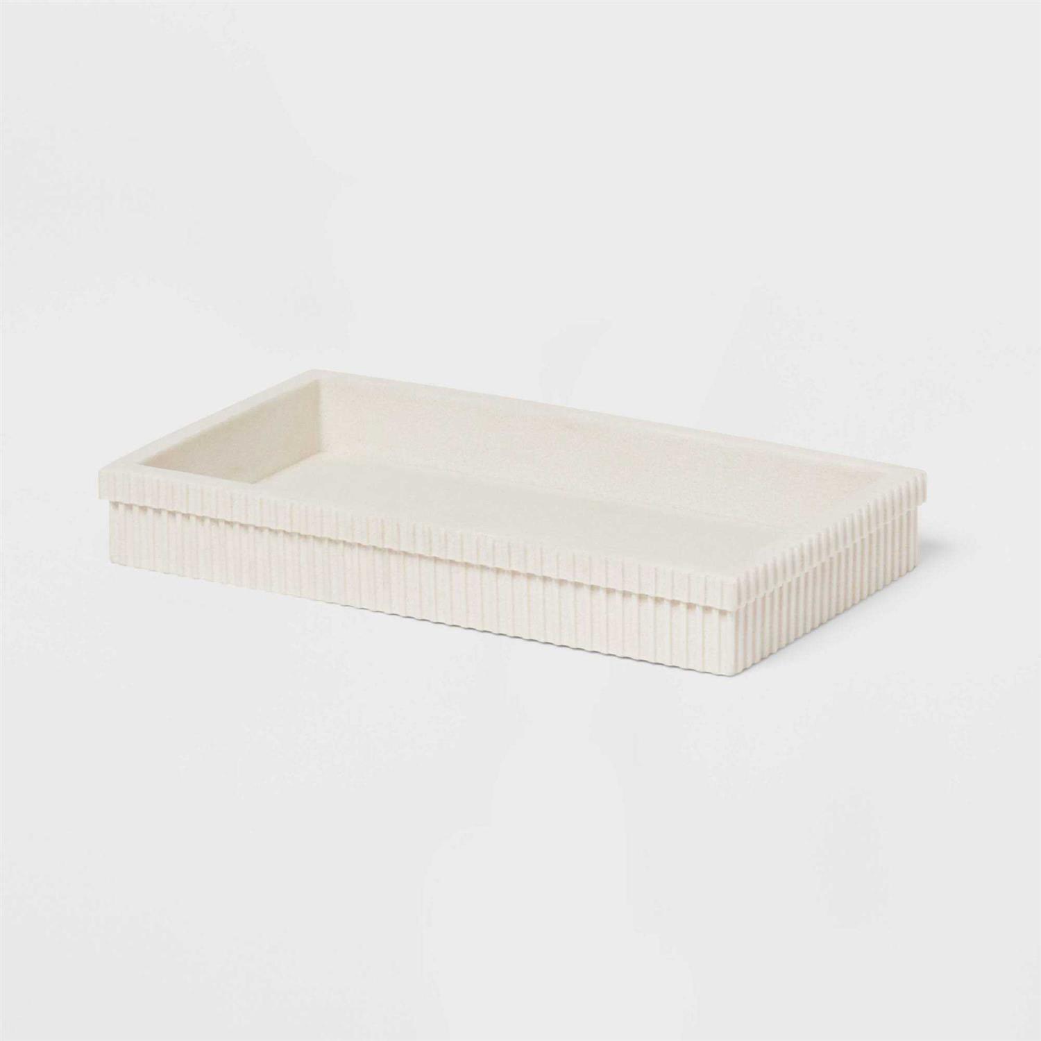 Room Essentials Ribbed Bath Tray White - Image 3