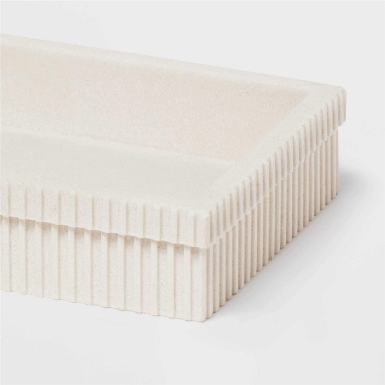 Room Essentials Ribbed Bath Tray White - Image 4