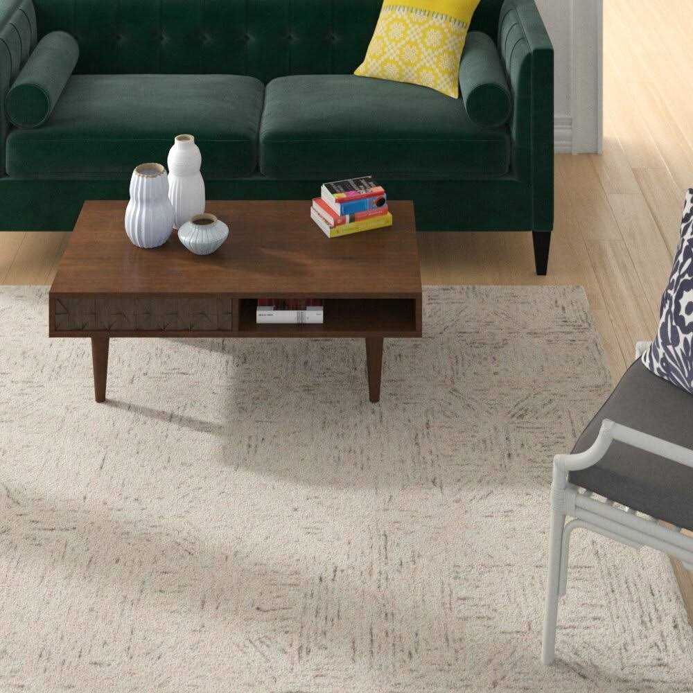 Birch Lane™ Linsly Geometric Hand Tufted Wool Ivory/Light Blue Area Rug Rug - Image 3