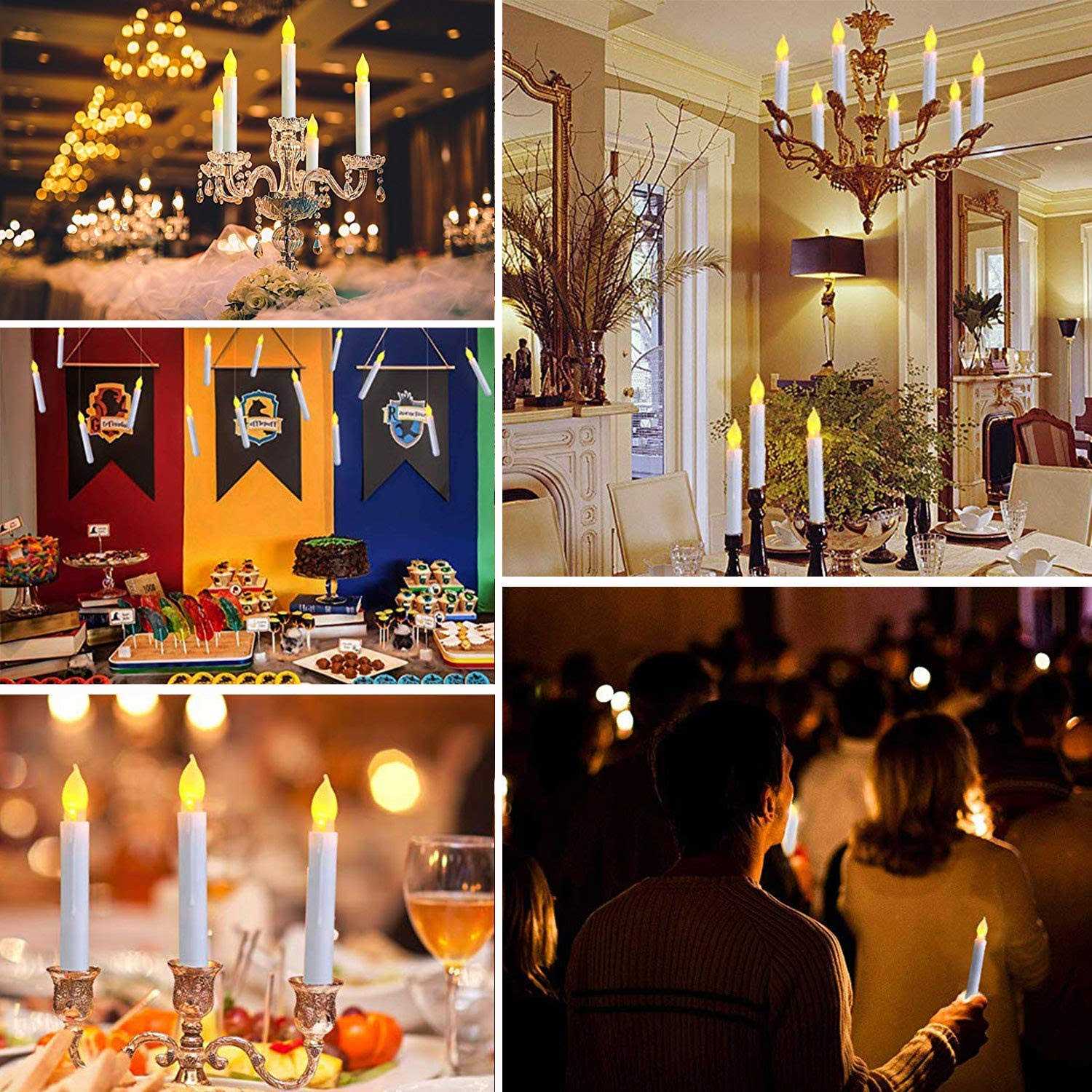 Houdlee Set LED Taper Candles,Warm White Candles - Image 3