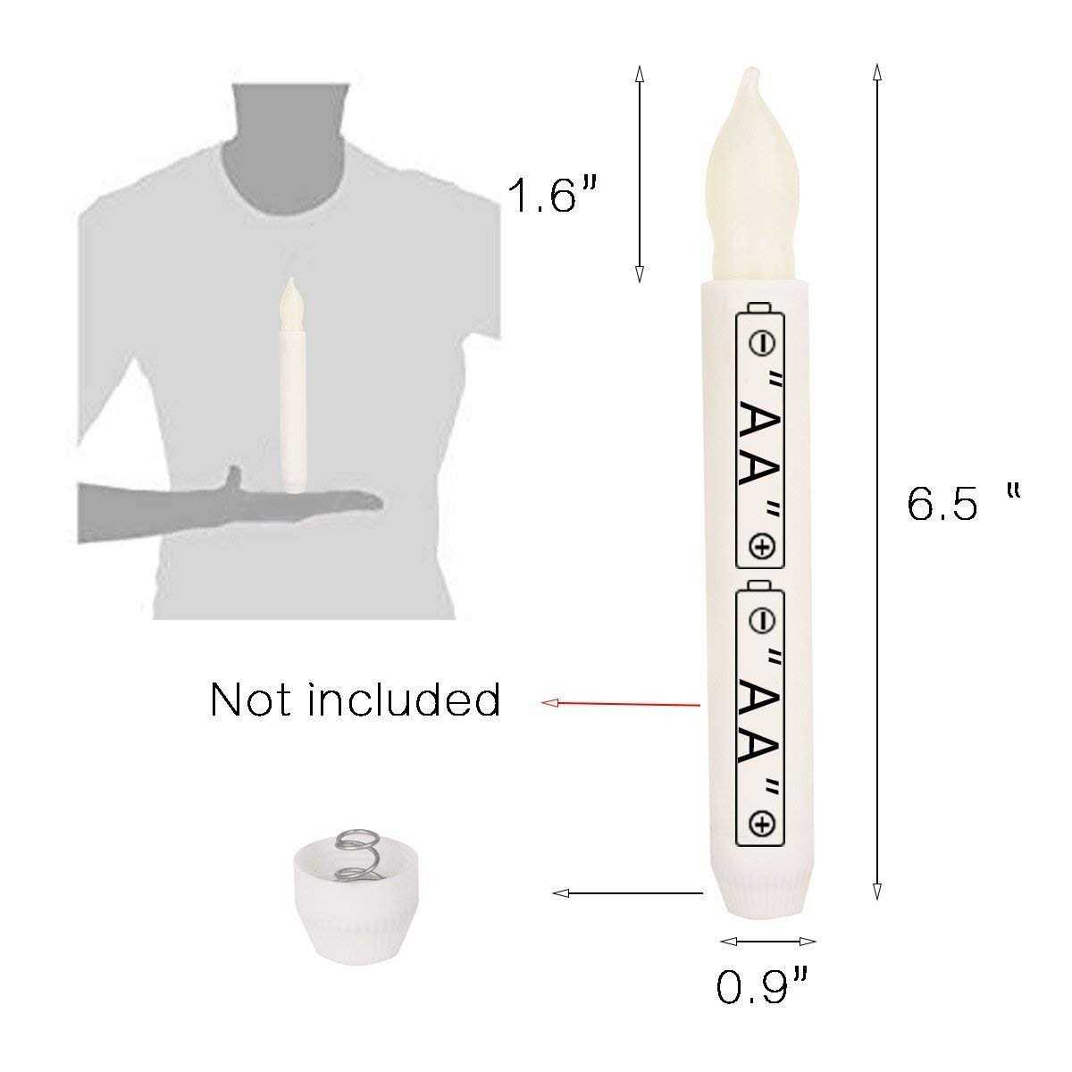 Houdlee Set LED Taper Candles,Warm White Candles - Image 5