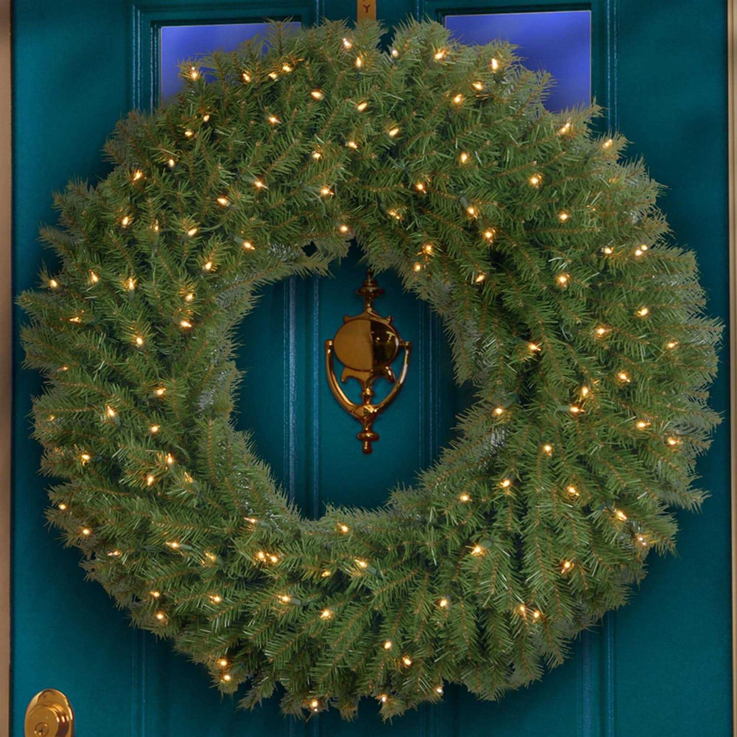 National Tree Norwood Fir Wreath with Clear Lights 36 - Image 5